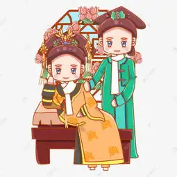  古代人物清朝卡通小人妃子贵妃素材图片免费下载千库网