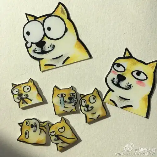  第一次玩热缩哈哈,做了我最爱的doge表情包堆糖,美好生活研究所