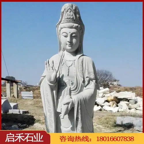  石雕观音佛像厂滴水观音菩萨雕刻像