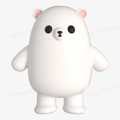  c4d立体黏土动物白熊3d元素png图片素材下载动物png熊猫办公