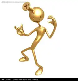  3d金色小人之头扎螺丝图片