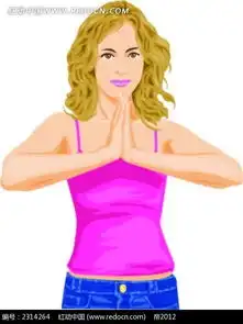  双手合十的金发女郎韩国插画ai素材免费下载编号2314264红动网