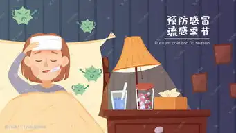  预防感冒发烧生病医疗健康横幅公众号配图插画图片千库网
