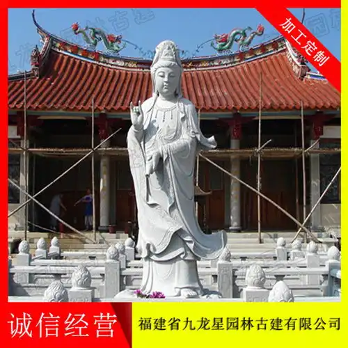  观音石雕图片花岗岩观音像质量好
