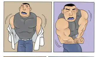  健身男人造红绿灯恶搞漫画图