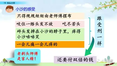  部编版三年级下册第19课剃头大师图文讲解