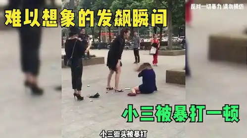  难以想象的发飙瞬间,女子当街抓三,小三被暴打一顿