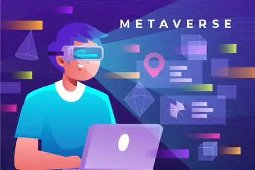  创意科幻科技未来元宇宙vr虚拟现实互联网人物插画ai矢量设计素材淘宝网元宇宙虚拟现实插画