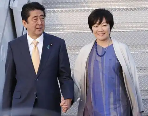  绷不住安倍晋三老婆去扫墓,脸上笑容挡不住,墓碑刻的竟是汉字