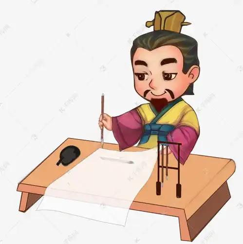  中国风古代人物卡通人物李白写字李白画画素材图片免费下载千库网