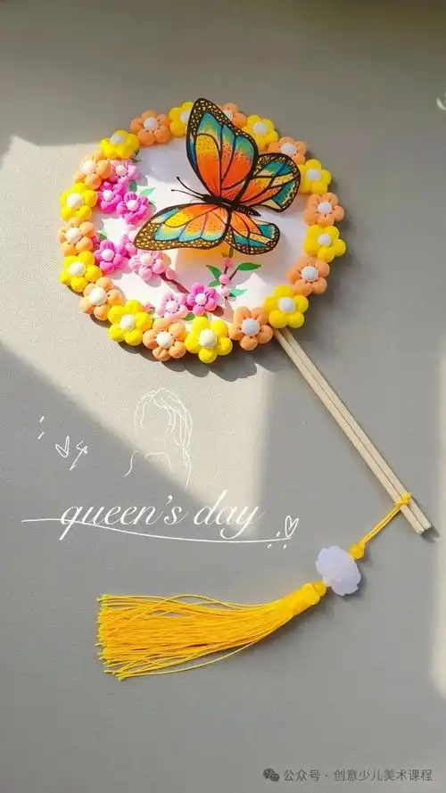  夏日手工儿童创意团扇diy,扇动一夏奇思妙想