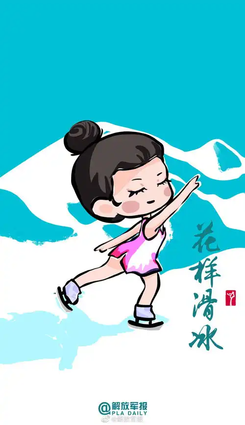  萌萌哒漫画版冬奥项目壁纸