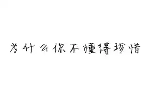  我要一张为什么你不懂得珍惜的字体图片