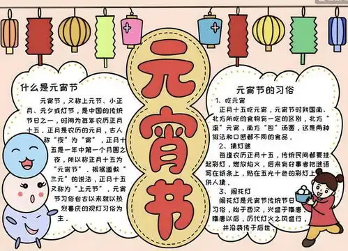  龙年元宵节手抄报幼儿园