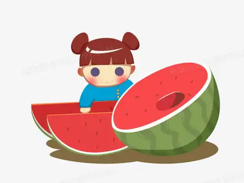  夏天娃娃吃西瓜卡通png图片素材免费下载夏天png40003000像素熊猫办公