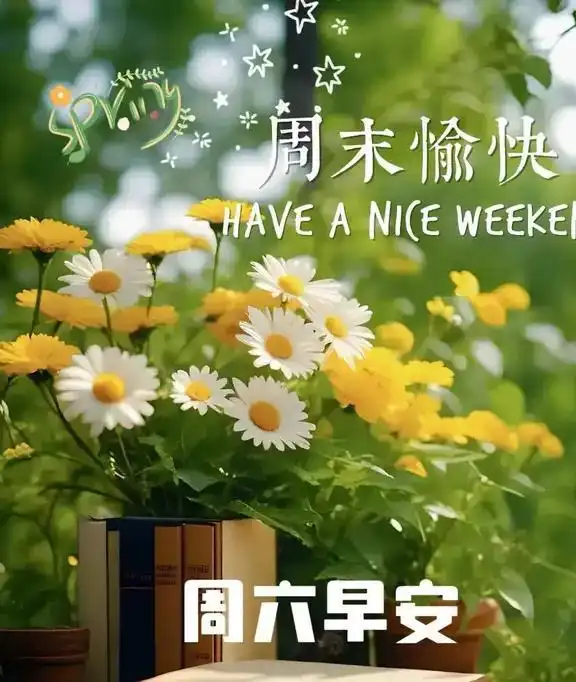  周末愉快早安问候语早上好祝福图,这里最暖心最漂亮