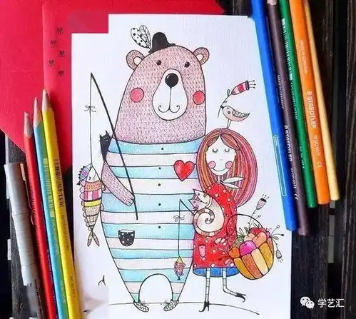  美妙的彩铅卡通画,让我们一起找回童心