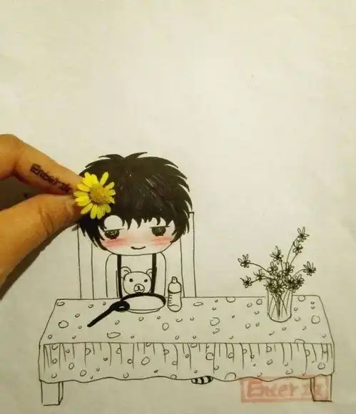 爆红网络超有爱手绘他帮男孩起床洗澡打飞机