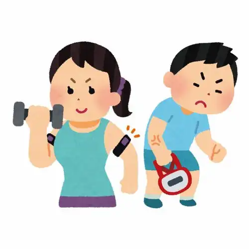  健身房肌肉动感单车举铁跑步机健身教练有氧运动健身锻炼卡通插画免扣素材手绘png18插画运动比赛健身