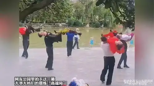 网友公园里拍下这一幕,大爷大妈们的晨练高端局  网友公园里拍下这一幕,大爷大妈们的晨练高端局