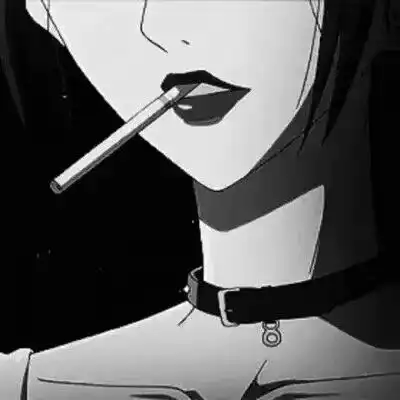  黑白动漫女生头像丧