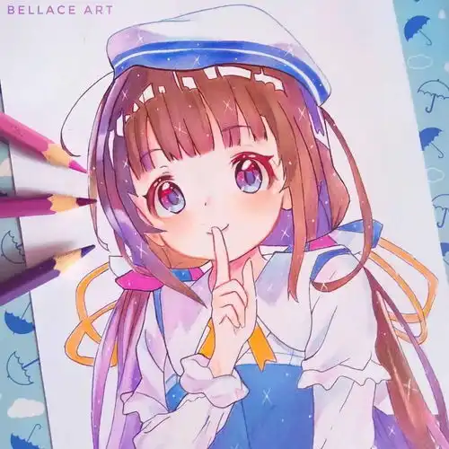  可爱彩铅动漫人物
