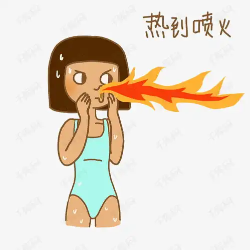  夏日清凉糖果色手绘卡通可爱泳装小女孩热到喷火表情包素材图片免费下载...