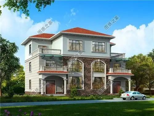 农村双拼楼房设计图,兄弟合建省钱又好看,日子自然越过越红火  农村双拼楼房设计图,兄弟合建省钱又好看,日子自然越过越红火