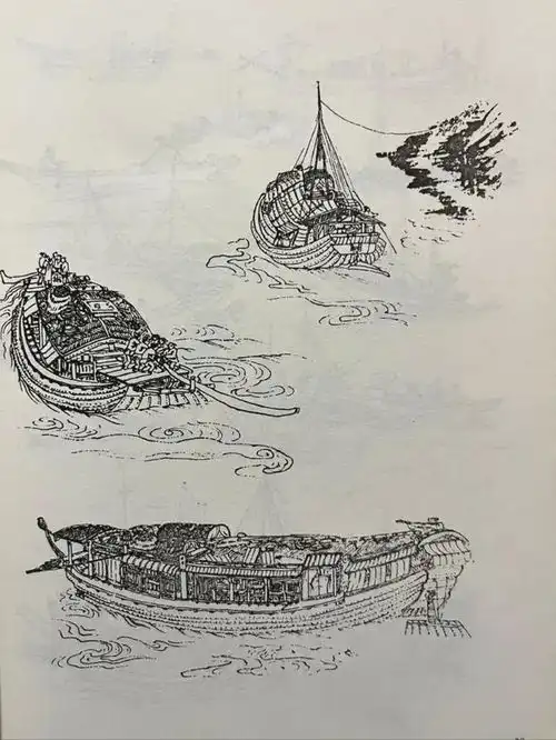  传统山水画点景特点,船艇舟楫