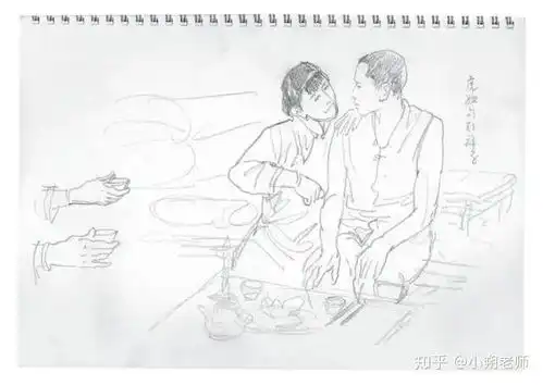 祥子和虎妞的简笔画