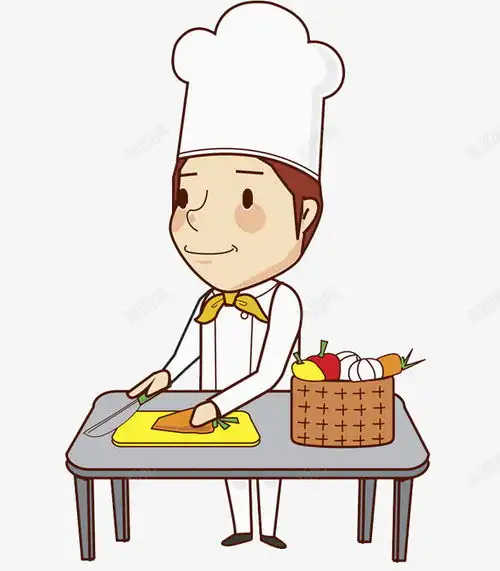  卡通做饭厨师图设计图片免费下载页面网页平面电商创意素材白色桌子素材