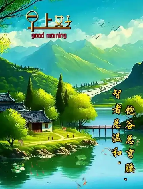  早上好农村风景图片,每天清晨的问候祝福语