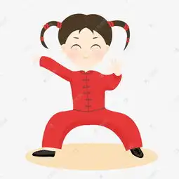  全民健身日儿童女孩孩子打太极拳手绘插画psd素材图片免费下载千库网