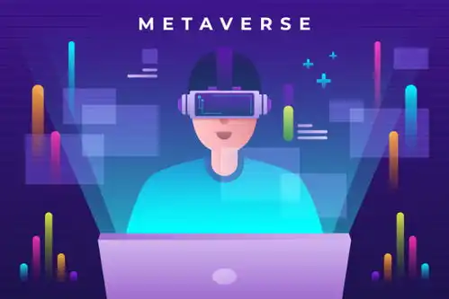  创意科幻科技未来元宇宙vr虚拟现实互联网人物插画ai矢量设计素材淘宝网元宇宙虚拟现实插画